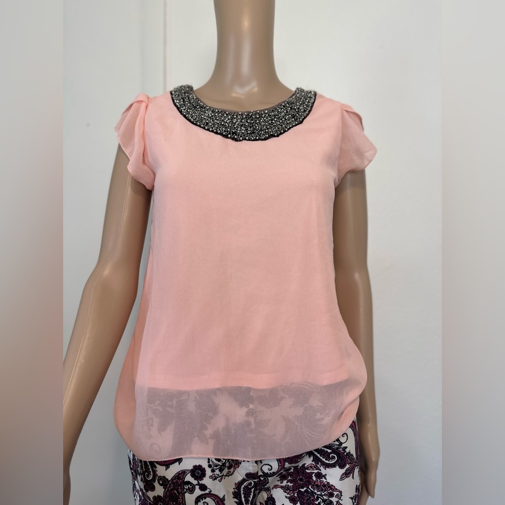 Green Apple Beaded Neck Line Pink Stunner Fits Like Small Size Medium